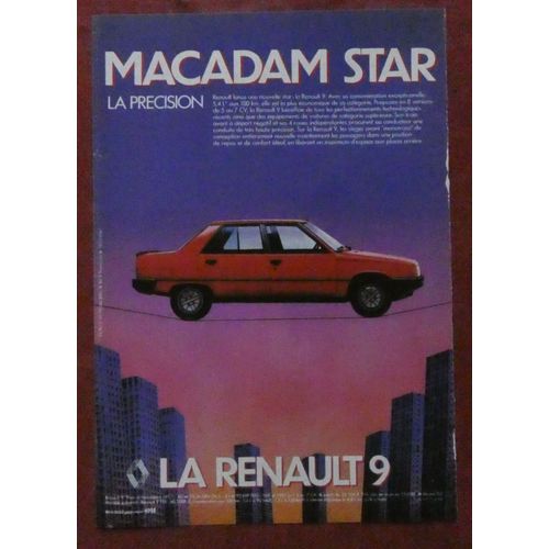 Publicité Vintage Années 80 Renault 9