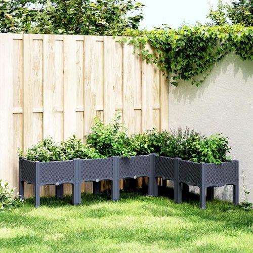 Prolenta Premium - Jardinière Avec Pieds Bleu Gris 160x120x42 Cm Pp
