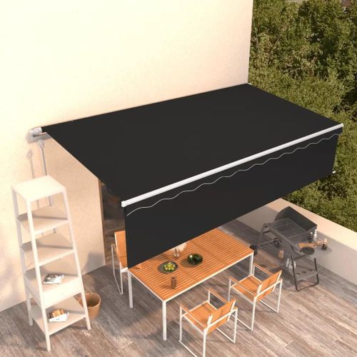 Prolenta Premium - Auvent Automatique Rétractable Avec Store 6x3 M Anthracite