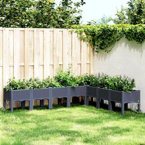 Prolenta Premium - Jardinière Avec Pieds Bleu Gris 200x160x42 Cm Pp