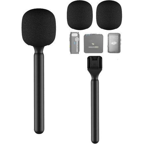 Naeryut-Bracket For Dji Mic Mini/1/2/Rode Wireless Go Ii/Micro Insta360 X5 Air Handle Rig Handle Wireless Interview Lavalier Microphone Wireless Adapter Handheld Claw For Hollyland Lark M1/Synco G1/A-Générique