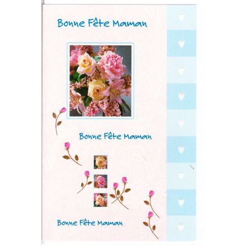 Carte "Bonne Fête Maman" Avec Bouquet De Roses