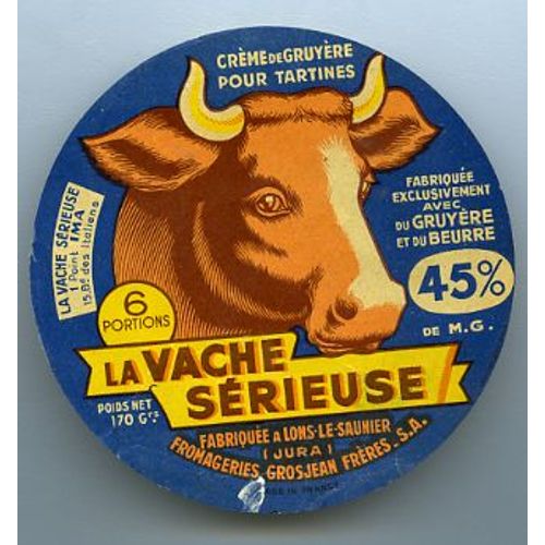 Étiquette "La Vache Sérieuse" Fin Années 1950