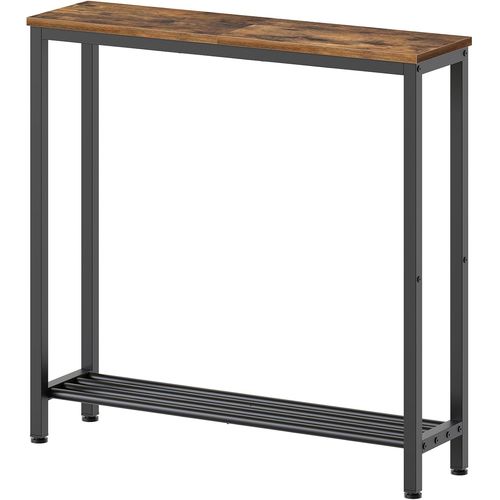 Meimieshop-Table Console Étroite,Bout De Canapé À 2 Niveaux,Table D¿Entrée En Bois D¿Ingénierie,Console Entrée,Gain De Place,Pour Salon,Entrée,Couloir,Marron Rustique Et Noir Xct03br