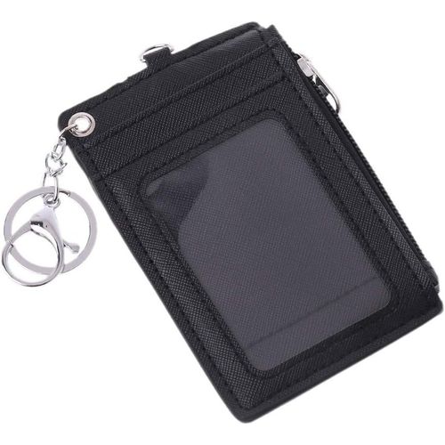 meimieshop-Portable En Cuir Carte D'Identité D'Affaires Porte-Badge De Crédit Porte-Monnaie Portefeuille Porte-Clés