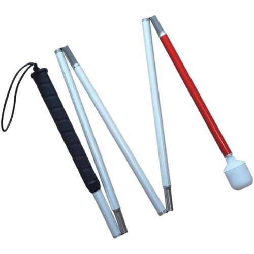 Meimieshop-Canne Blanche Pliante En Aluminium 5 Sections Avec Boule Tournante À Roulement