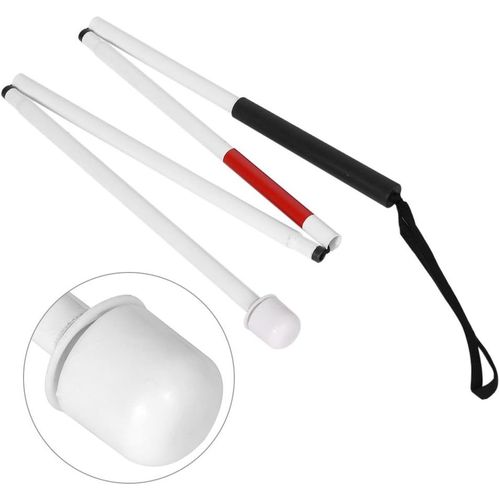 Meimieshop-Canne Blanche,Canne Aveugle,Bâton De Marche Pliable En Alliage D'aluminium À 4 Sections De 127cm,Pour Aveugles