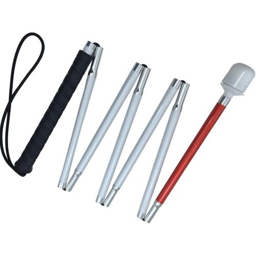 Meimieshop-Canne Blanche Pliante En Aluminium 7 Sections Avec Boule Tournante À Roulement