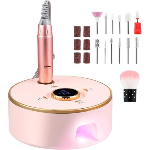 meimieshop-Ponceuse À Ongles Électrique 13 En 1 Avec Séchoir À Ongles Uv,35 000 Tr/Min,Lime À Ongles Électrique 13 En 1,Avec Batterie De 4000 Mah,Lampe À Ongles Led,Lime À Ongles,Fraise Pour Ongles En Gel
