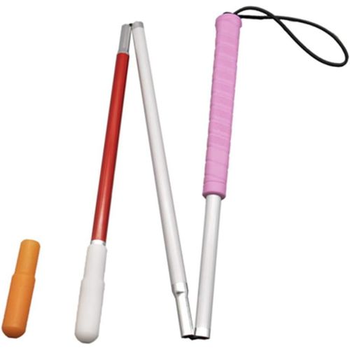 Meimieshop-70cm Canne Blanche Pliante En Aluminium 3 Sections Pour Aveugle Et Malvoyant,Avec 2 Embout