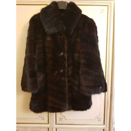 Veste Femme 3/4 En Fourrure Type Vison Années 90. Taille 40/42.