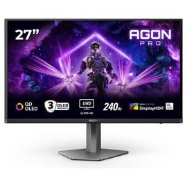 AOC AGON PRO AG276UZD - Moniteur OLED - jeux - 27" (26.5" visualisable) - 3840 x 2160 4K UHD (2160p) @ 160 Hz - 1000 cd/m² - 1500000:1 - DisplayHDR 400 True Black - 0.03 ms - 2xHDMI, DisplayPort...