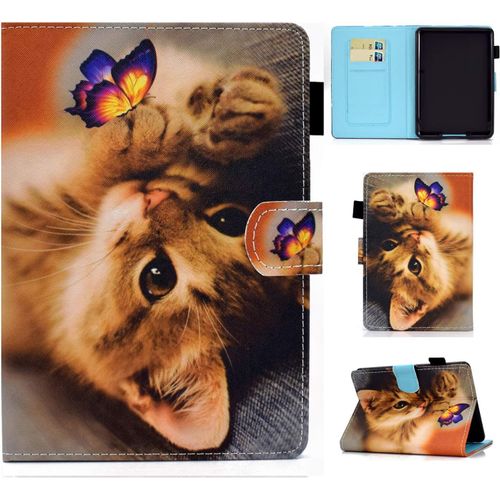 Naeryut-Coque Liseuse Compatible Avec 6,8 Pouces Kindle Paperwhite 11e Gén (Modèle 2021),Étui Pliable Pour Kindle Paperwhite Édition Signature Tablette,Auto Réveil/Veille,Chat