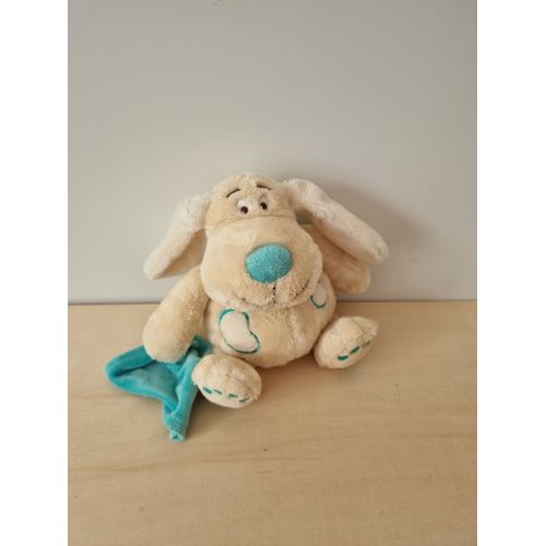 Doudou Peluche Chien Creme Bleu Anna Club Plush