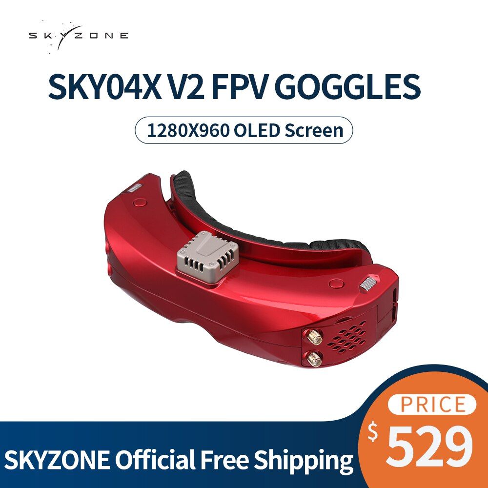 04x V2 Gris - Lunettes Sky04x V2 Fpv Oled 5.8g 48ch Rcepteu... - 2