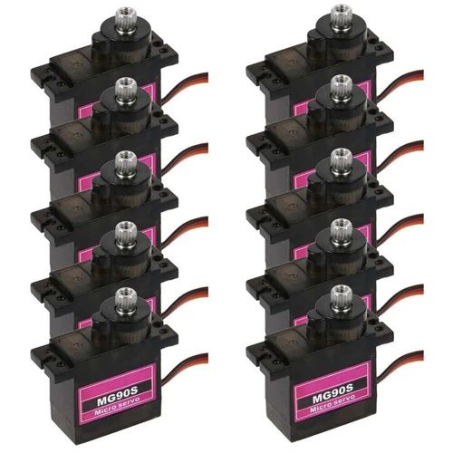 5 PCS MG90S - Micro Engrenage D.lique MG90S Servo pour Avion RC, Hélicoptère, Bateau, Voiture, Accessoire de Jouet pour Enfants, Haute Vitesse, 9g, 10/5 V- 6V, 4.8 Pièces, Nouveau