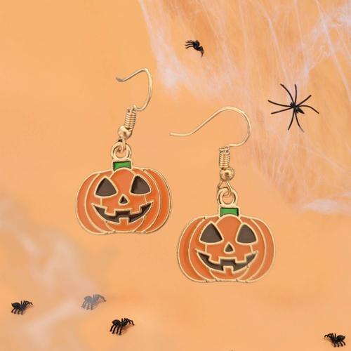 Boucles D'oreilles Thème Halloween ? Citrouille Orange