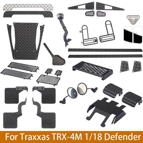 Dj-1218 - Rétroviseur Pour Traxxas Trx4m 1/18 Defender Rc Car, Pare-Choc, Abat-Jour, Tuyau D'accès, Châssis, Filet De Fenêtre, Pièce De Mise À Niveau