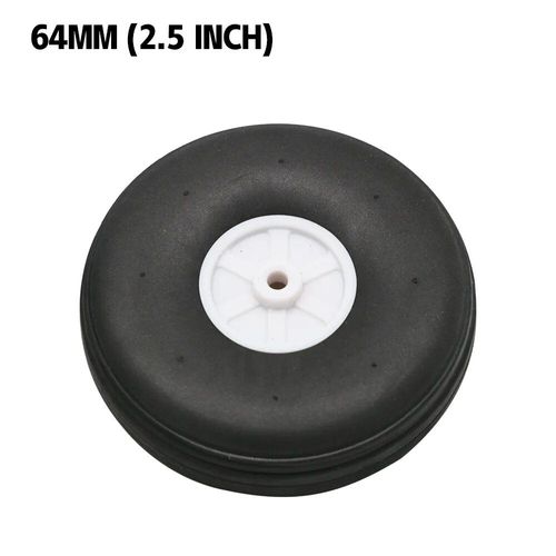 64 Mm (2.5 Pouces) - Roue En Caoutchouc À Haute Élasticité Pour Avion Rc À Aile Fixe, Pour Bricolage De Pneus De Robot, 2 Pièces/Lot