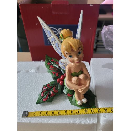 Figurine De Collection : Fée Clochette Sur Feuille De Houx