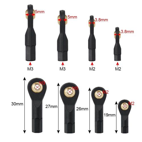 support de rotule M2 M3, 10 pièces, embouts de biellette, Joints de rotule en plastique, vis à droite pour voiture RC, bateau, avion, camions