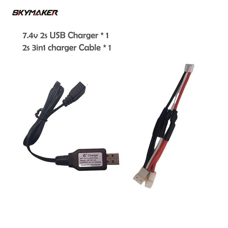 2s3in1lnusbcharger - Syma X8c X8w X8g Mjx X600 X101 V666 Rc Drone Li-Po Battery Charger Plug Multi Output Cable X8c Rc Quadcopter Spare Parts-Générique