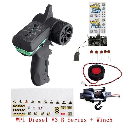 Treuil De Son Diesel - Système De Groupe Sonore De Contrôle De Mise À Niveau Pour Camion Wpl, Émetteur V3, Carte Récepteur Bricolage, Haut-Parleur Klaxon, Accessoires De Pièces Esc