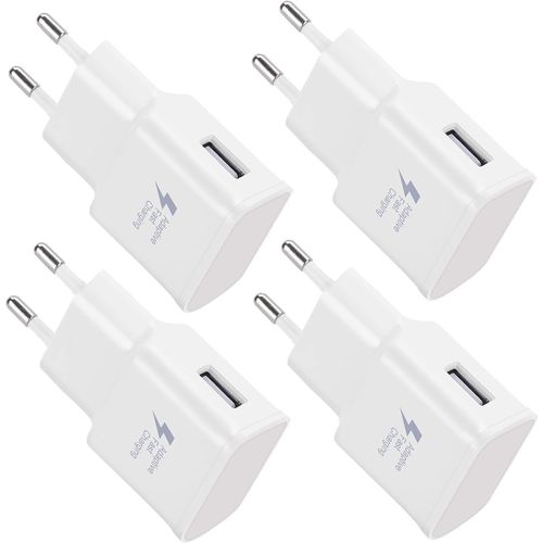 Naeryut-4 Pack Usb Charger Plug Usb Power Charger Plug Universal Fast Charger For Iphone 13/12/11/X 8/7/6,Samsung Galaxy S22 S21 S20 S10 S9 S8 S7/Edge/Plus/Active,A03 A13 A14 Note 5/8/9