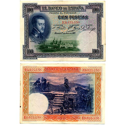 Espagne / Billet De 100 Pesetas De 1925 / Portrait De Felipe 2