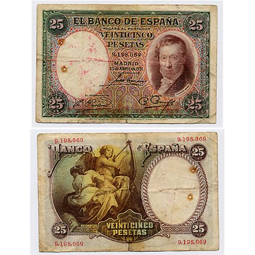Espagne / Billet De 25 Pesetas De 1931 / Portrait De Vincente Lopez