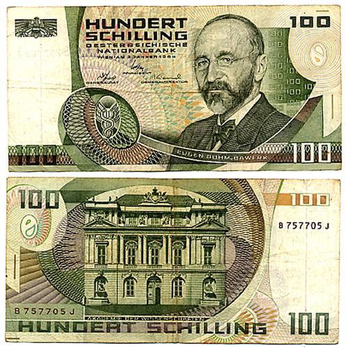 Hundert Schilling (100) Autriche Oesterreichische Nationalbank, Janvier 1984 / Eugen Bohm Bawerk