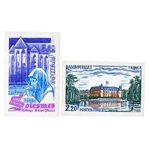 Château De Rambouillet Et Abbaye De Solesnes La Paire Année 1980 N° 2111 2112 Yvert Et Tellier Luxe