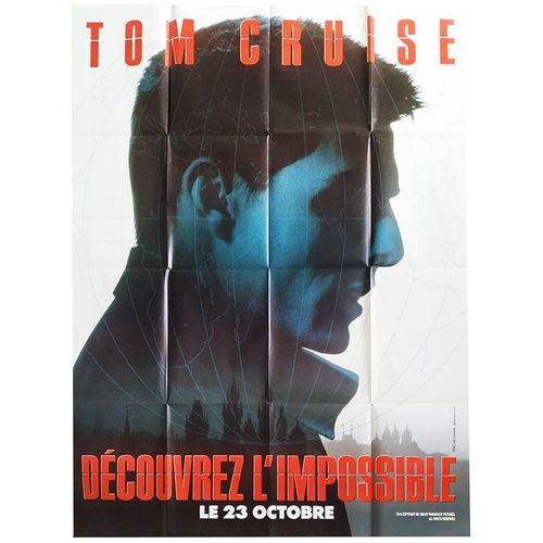 Mission : Impossible - Affiche Originale De Cinéma - Format 120x160 - De Brian De Palma Avec Tom Cruise, Jon Voight, Emmanuelle Béart, Henry Czerny, Jean Reno - Année 1996