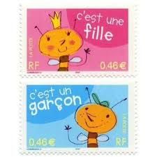 Timbres Pour Naissances : "C'Est Une Garçon" Et "C'Est Une Fille" La Paire Année 2002 N° 3463 3464 Yvert Et Tellier Luxe
