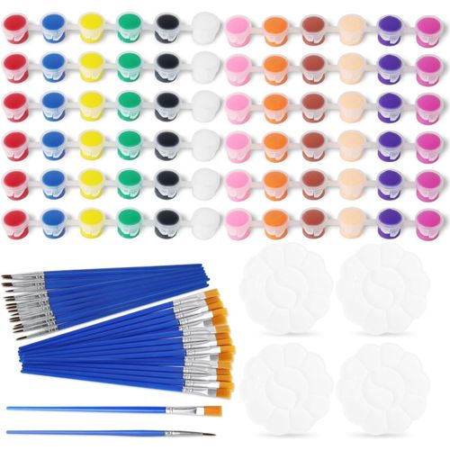 Ershi-Paquet De 40 Mini Peintures Acryliques Pour Enfants Et Adultes, 6 Ensembles De 12 Couleurs Ensemble De Peinture Acrylique La[5