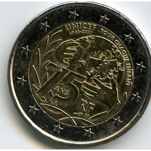France 2 Euros 2021 Commémorative 75 Ans Unicef Pour Chaque Enfant