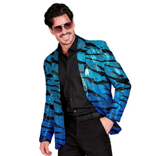 Veste De Costume À Sequins Vague Bleue Adulte - Taille: L