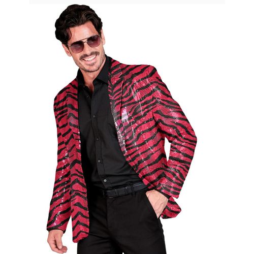 Veste De Costume À Sequins Zébrée Rose Adulte - Taille: S