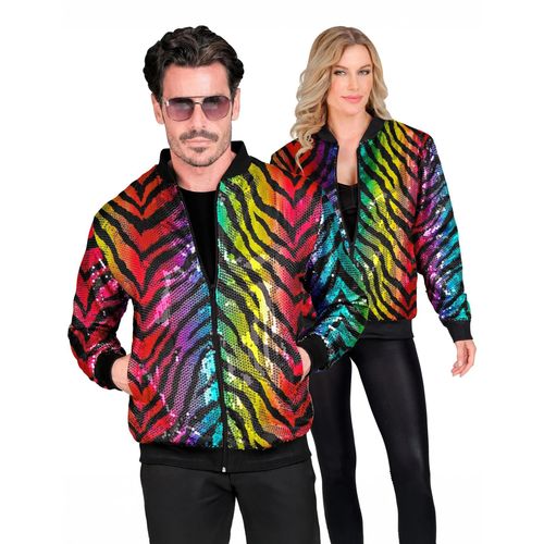 Veste À Sequins Tigrée Multicolore Adulte - Taille: Xxl
