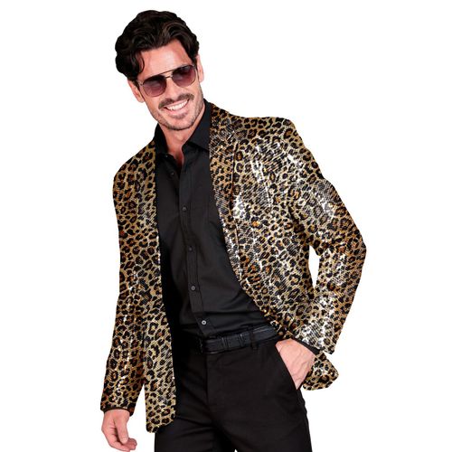 Veste De Costume À Sequins Léopard Adulte - Taille: Xl