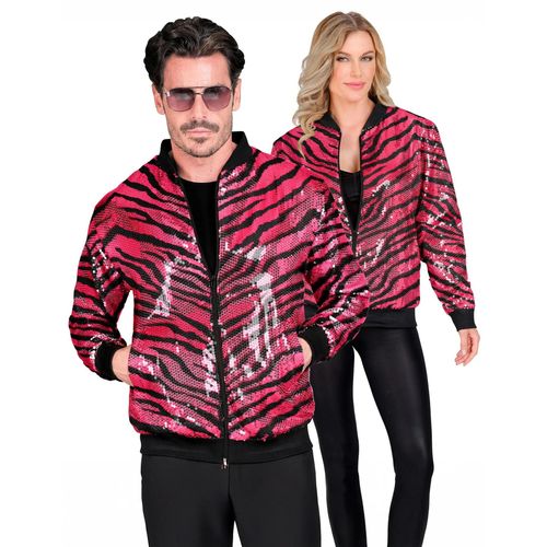 Veste À Sequins Tigrée Rose Adulte - Taille: S/M