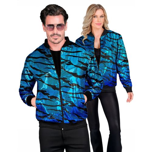Veste À Sequins Vague Bleue Adulte - Taille: Xxl