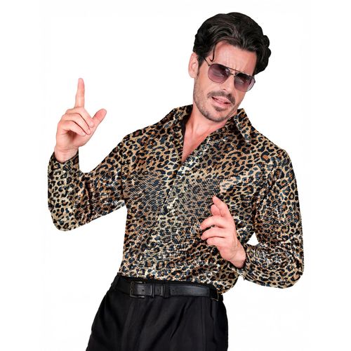 Chemise À Sequins Léopard Homme - Taille: S/M