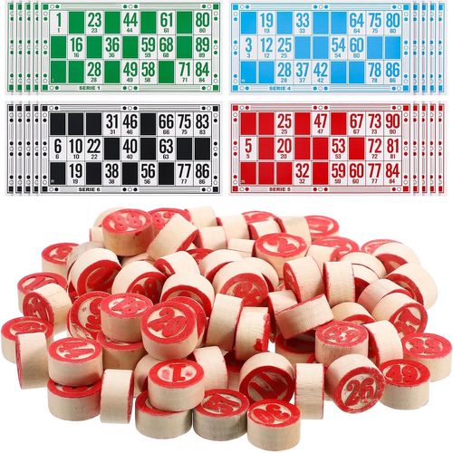 Ershi-1 Jeu De Bingo Russe Jetons De Cartes De Bingo En Bois Jeux De Société Bingo Loto Jeux De Pelouse Barbecue Activités Intérie[2