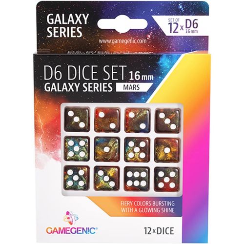 Ershi-Gamegenic - Galaxy Series - Mars - Set Of 12 Dice 6-16 Mm - Board Games - Card Games - Dice Games - Accessories And Supplies[2
