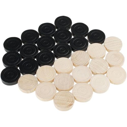 Ershi-Pions De Jeu De Dames & Jeu De Moulin En Bois Avec Cannelure, 30 Pièces 31 X 8 Mm - 2800[2384]