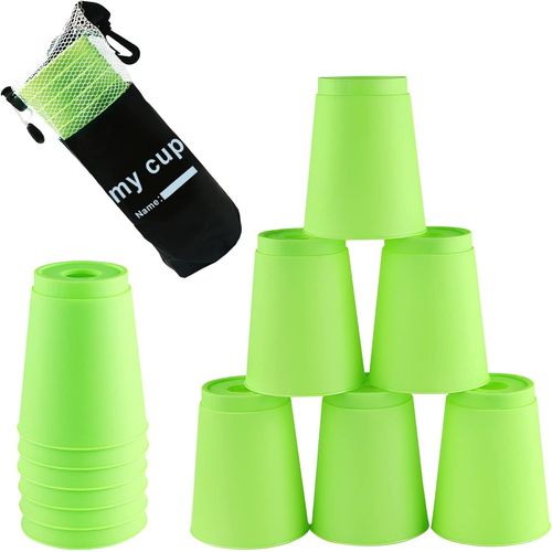 Ershi-12 Pièces Crazy Cups, Cup Stacking, Jeux De Société Enfant Et Adulte, Jeux Exterieur Enfant, Jeux De Lancer, Entraînement A[2