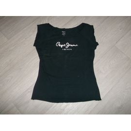 Tee Shirt Pepe Jeans Noir Sigle Devant Taille L Tbe