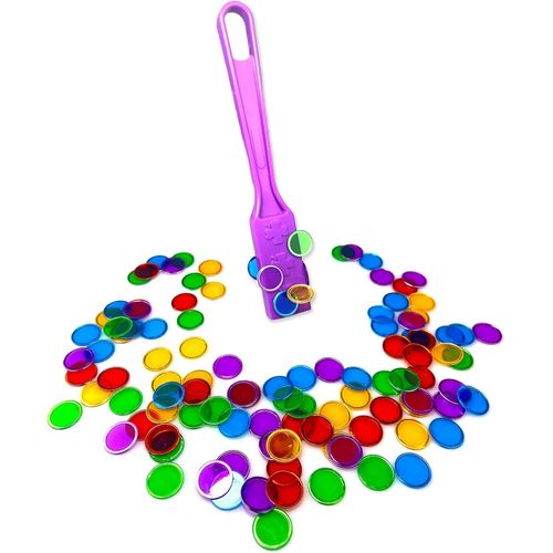 Ershi-Kit De Bingo Magnétique - 1 Bâton Magnétique + 100 Jetons Loto - Jeu Éducatif Pour Enfants Et Accessoire Pratique De Stockag[3