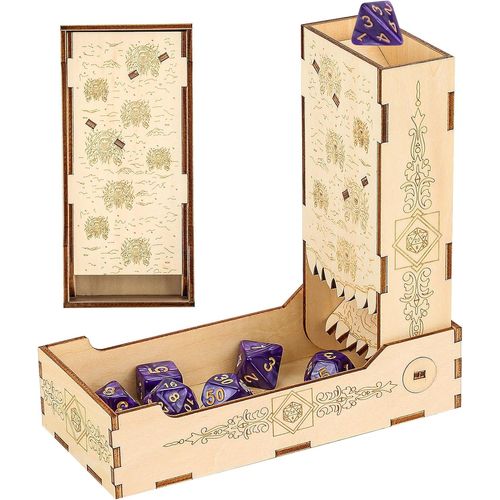 Ershi-Tour À Dés Pliable En Bois, Motif Créatif De Petits Yeux De Monstre, Plateau De Jeu De Table, Boîte À Dés Pour Jeux De Rôle,[1
